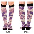 thumbnail image 4 of FORMRS Womens Knee High Socks Casual Long Thick Travel Daily Wear, 2 Pairs, Purple Wave Pattern, 4 of 6