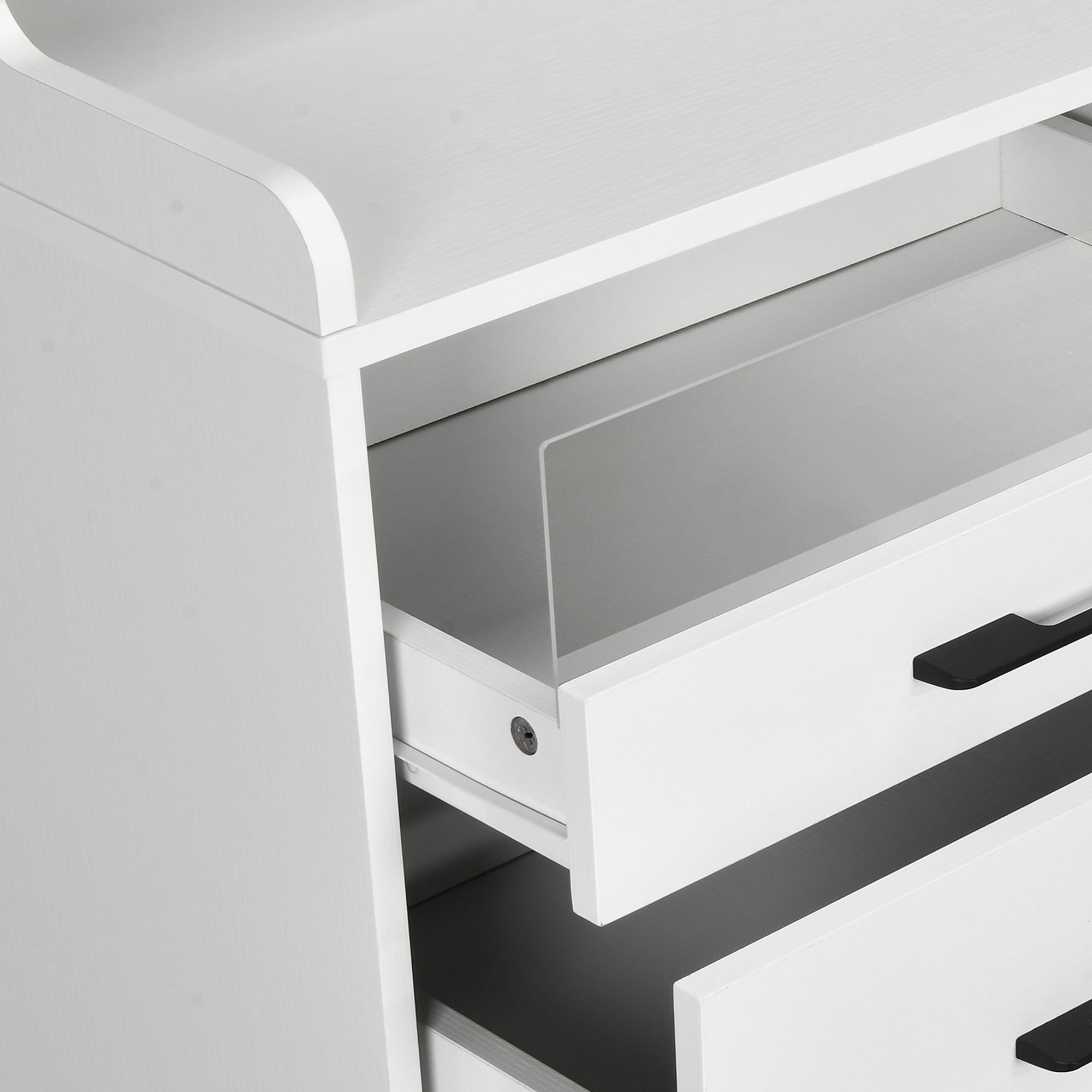Dextrus 6-Drawer Dresser for Bedroom, Modern Chest of Drawers with LED Light, Open Storage, Organizer, Adult, White