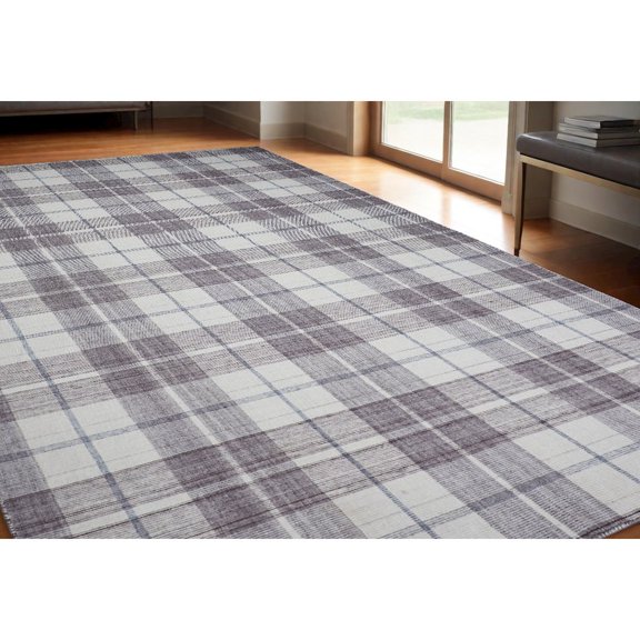 5' X 8' Gray Taupe And Ivory Abstract Hand Woven Stain Resistant Area Rug
