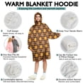 thumbnail image 5 of Wearable Oversized Blanket,Plaid Pumpkin Halloween Pattern Wearable Blanket Hoodie for Adults,Cozy Hooded Blankets with Super Pockets,Super Warm Fuzzy Pullover for Women & Men, 5 of 6