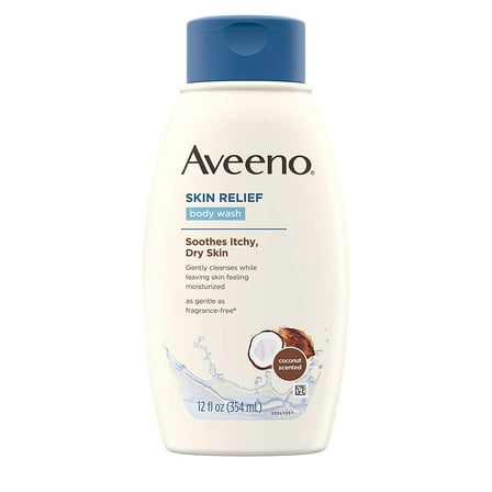 Aveeno Skin Relief Body Wash Nourishing Coconut Scented, 12 oz, 3 Pack