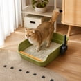 thumbnail image 5 of Large Cat Litter Box, Top Entry Cat Litter Box, Cat Litter Pan with Cat Scooper, Senior Cat Litter Boxes, Detachable Easy Clean, Cat Necessities 19.29x13.78x5.12 Inch (Green), 5 of 6