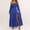 *Blue, variant on Women's Off Shoulder Long Sleeve Tiered Maxi Dress,Smocked Waist A-Line Flare Sundress Purple,Women's Plus XXL