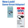 thumbnail image 4 of onn HDMI to VGA Adapter, HDMI Male to VGA Female, 1080p 2K Support, Gold-Plated Connectors, 8 Inch, Black, 4 of 10