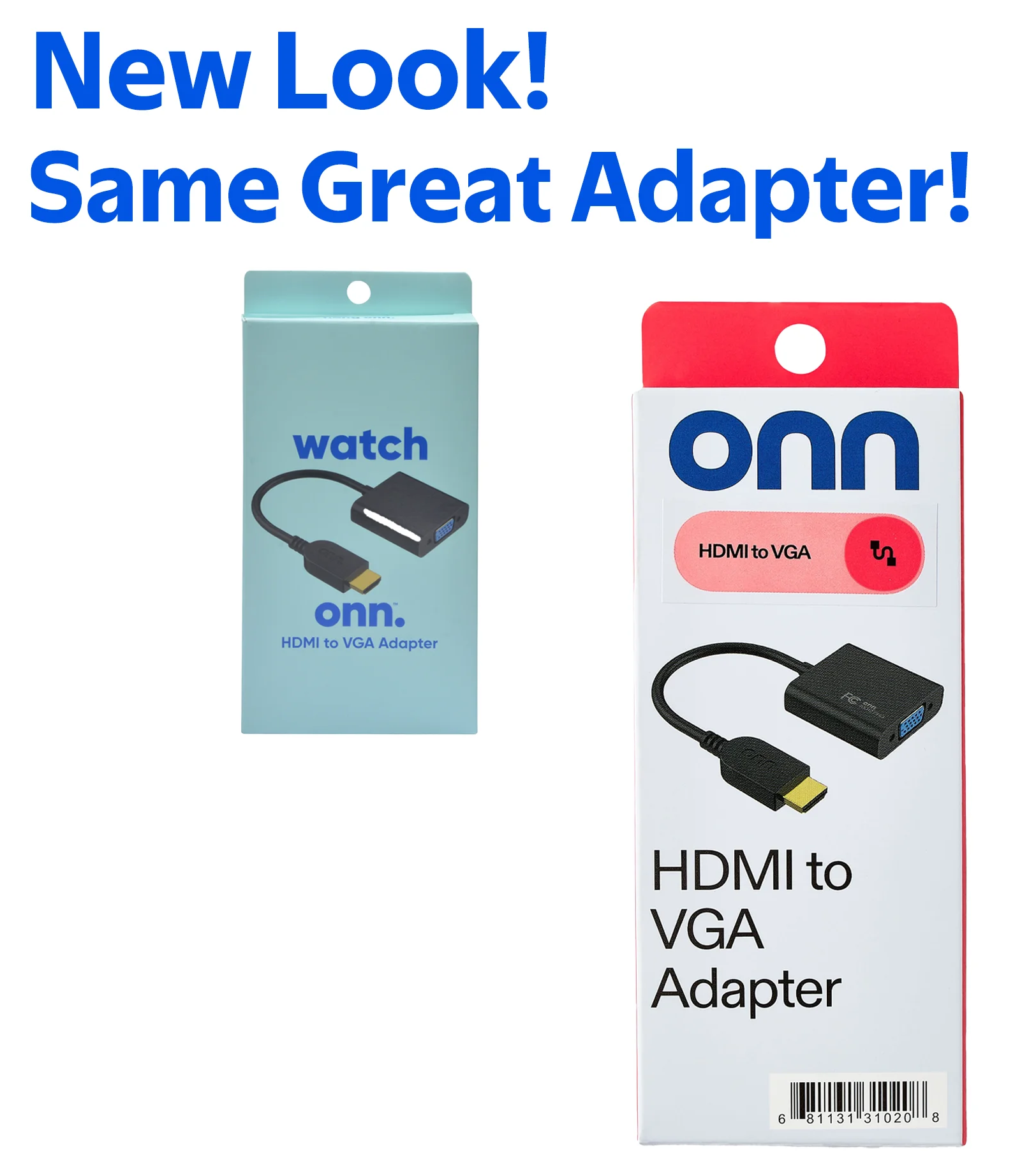 Adaptador onn HDMI a VGA, HDMI macho a VGA hembra, soporte 1080p 2K, conectores chapados en oro, 8 pulgadas, negro 4