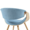 thumbnail image 6 of Butterfly Mid-Century Upholstered Dining Chair in Light Blue and Patterned Oak Finish, 6 of 6