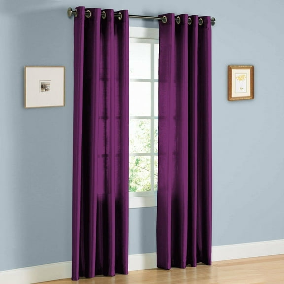 1PC NANCY PURPLE SEMI SHEER PANEL GROMMET TOP SHEER CURTAIN WINDOW DRAPE DÉCOR HOMME SIZE 55" WIDE X 63" LENGTH