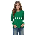 thumbnail image 5 of 3-14 Years Girls Tops Spring Crew Neck Long Sleeve Tshirts Shirts Casual 2026 Fashion Clothes Outfits Army Green 9 Years, 5 of 5