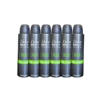 6 PK Dove Men   Care Extra Fresh Spray Deodorant & Antiperspirant 150ml