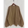 thumbnail image 6 of Womens Oversized Cardigan Sweaters 2025 Fall Long Lantern Sleeve Knit Open Front Light-Weight Sweater Khaki L, 6 of 7