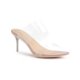thumbnail image 1 of BLISSFUL STEP Sandales à Talons Aiguilles Transparentes pour Femmes à Bout Ouvert à Enfiler Beige 9, 1 of 8