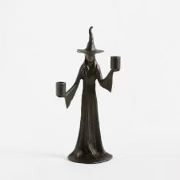 Gothic Decorative Halloween Witch Candle Holder, Taper Candlestick,