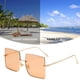 thumbnail image 4 of Gafas de sol cuadradas sin montura, gafas de sol de media montura metálica, gafas de sol retro, fabricadas en metal, 4 of 5