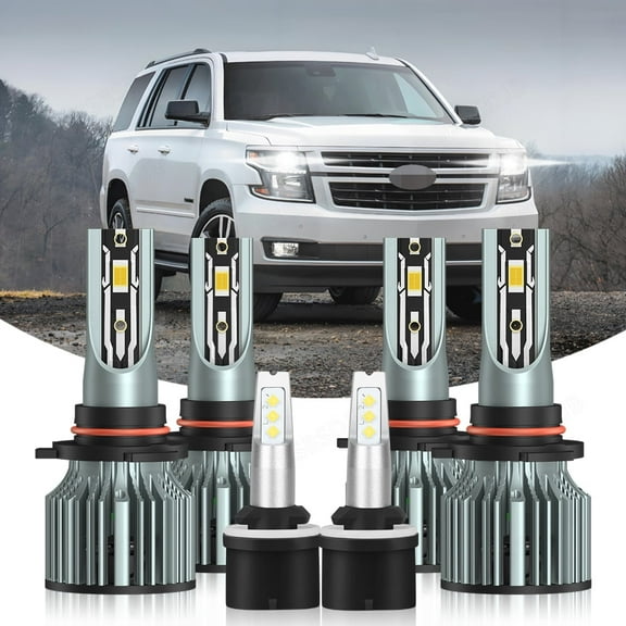 BSBSDJB For Chevy Suburban Tahoe 2001 2002 2003 2004 2005 LED Headlight Fog Light Bulbs