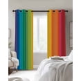 thumbnail image 3 of Rainbow Striped Blackout Curtains, Light Blocking Print Window Curtains, Colorful Gradients Modern Abstract Art Thermal Insulated Window Drapes for Living Room Kitchen Cafe 2 Panels, 55"W x 39"L, 3 of 9