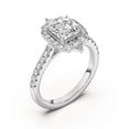 thumbnail image 2 of Eloya Jewel 14K White Gold Plated Asscher Cut Solitaire Engagement Rings - 2.02 Ct Moissanite with Pear & Round Cut Halo - Prong Setting - Ideal Gifts for Weddings and Special Occasion, 2 of 3