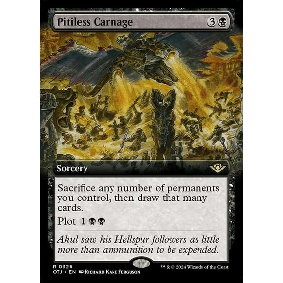 MtG Outlaws of Thunder Junction Rare Pitiless Carnage (Extended Art FOIL) #326