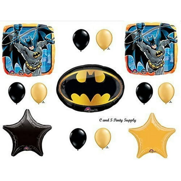 Batman Emblem Birthday Party Mylar Balloon Decorations Supplies by Anagram