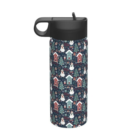 

Goofa Christmas Village for Insulated Kettle 18oz Water Bottle Insulated Tumbler with Handle & Flip Straw - Fits in Cup Holder Leak Resistant Tumbler