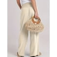 thumbnail image 5 of Solid Color Pleated Waist Loose Baggy Pants, Vacation Style Wide Leg Comfortable Pants, Suitable for Spring and Autumn Wear, Women's Clothing, 5 of 5