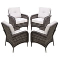 thumbnail image 4 of EAGLE PEAK 4 Pieces Patio Furniture Sets, Wicker Rattan Dining Chairs with Cushions, 4 of 9