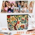 thumbnail image 6 of Makeup Bag Small Toilet Cosmetic Bags Travel Makeup Case Waterproof for Women Girls 6.7X9.45inches - Lush Tree Adorned With A Variety of Flowers, 6 of 7