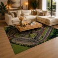 thumbnail image 3 of Gelasgo Racing Track Velvet Area Rug, Motorsport Circuit Decorative Carpet, Detailed Sports Floor Mat for Kids Room Bedroom Playroom Game Room Home Decor, 3 of 5