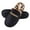 Black, variant on Women's Plush Microsuede Scuff Slipper with Chain Embellishment