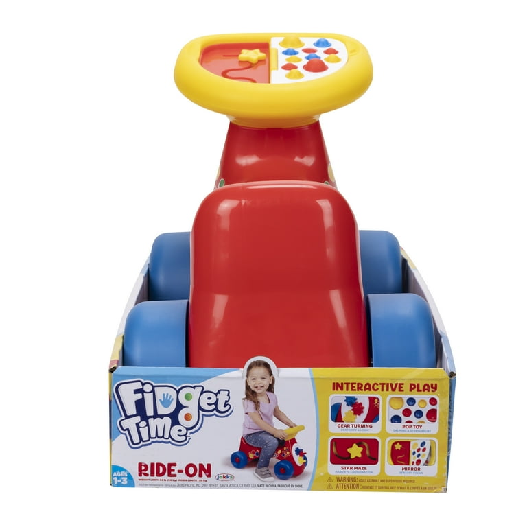 Fidget Time Red Ride on with 4 Different Fidget Toys for 