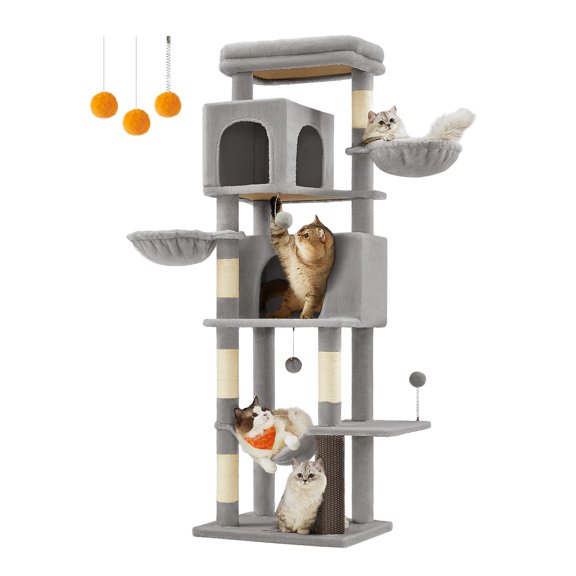 Árbol para Gatos Feandrea Gris Paloma UPCT182G01 175 cm con 2 Cuevas