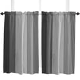 thumbnail image 5 of Retro Black And White Gray Gradient Wood Grain Rod Pocket Short Curtain Half-Curtain For Kitchen Door Drape Cafe Small Window, 5 of 6