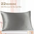 thumbnail image 5 of PiccoCasa 22 Momme Silk Pillowcase with Hidden Zipper, King(20"x36"), Grey, 5 of 8