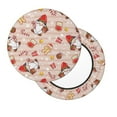 thumbnail image 2 of Lsque Christmas Gnomes Santa Claus Pattern Round Bar chair cushion covers Velvet Fabric Premium Comfort Protects from Scratches and Stains for 14-17 Inch Chair-14 inch, 2 of 7