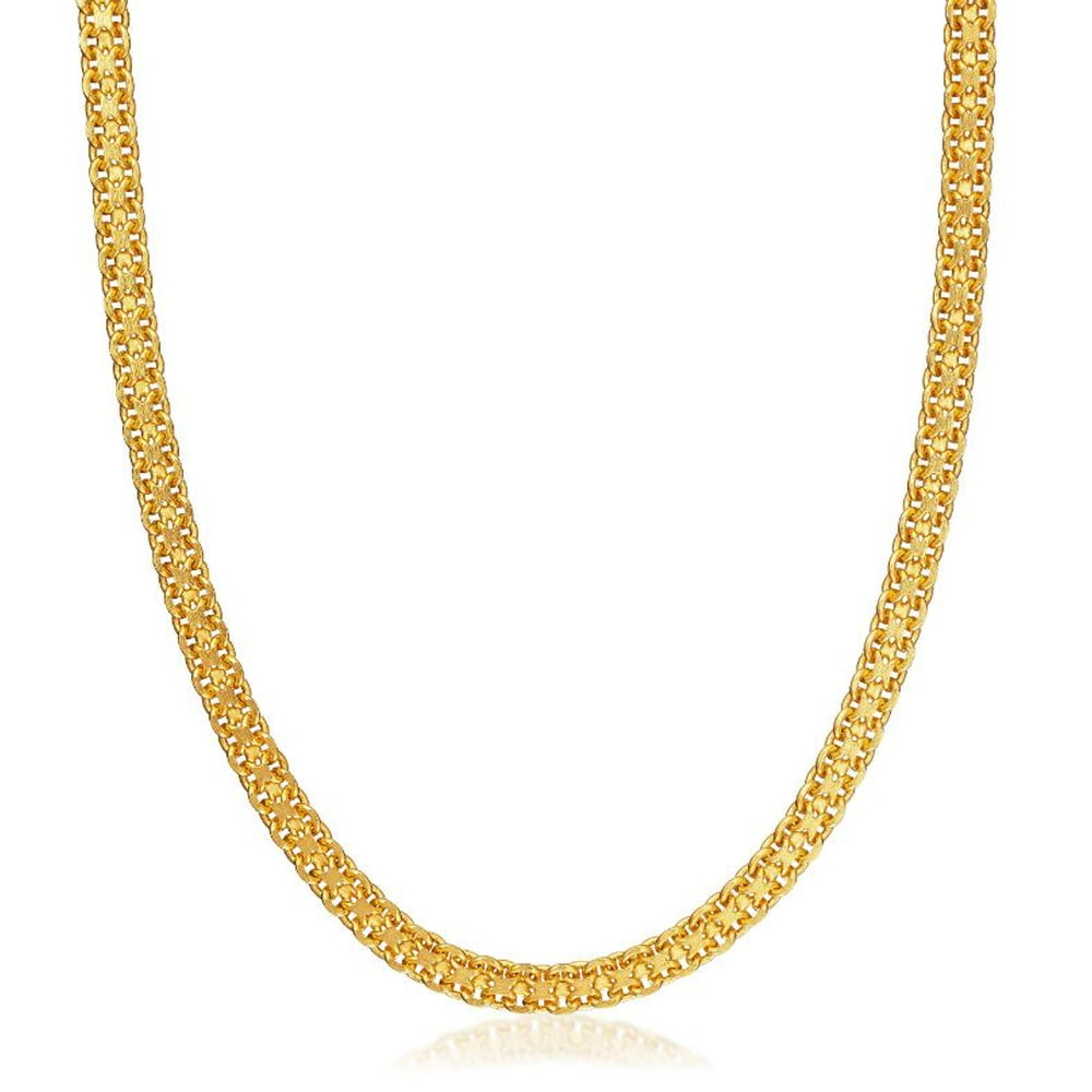 Peermont Jewelry - 18k Gold Plated 5mm Bismark Chain Necklace-18 ...