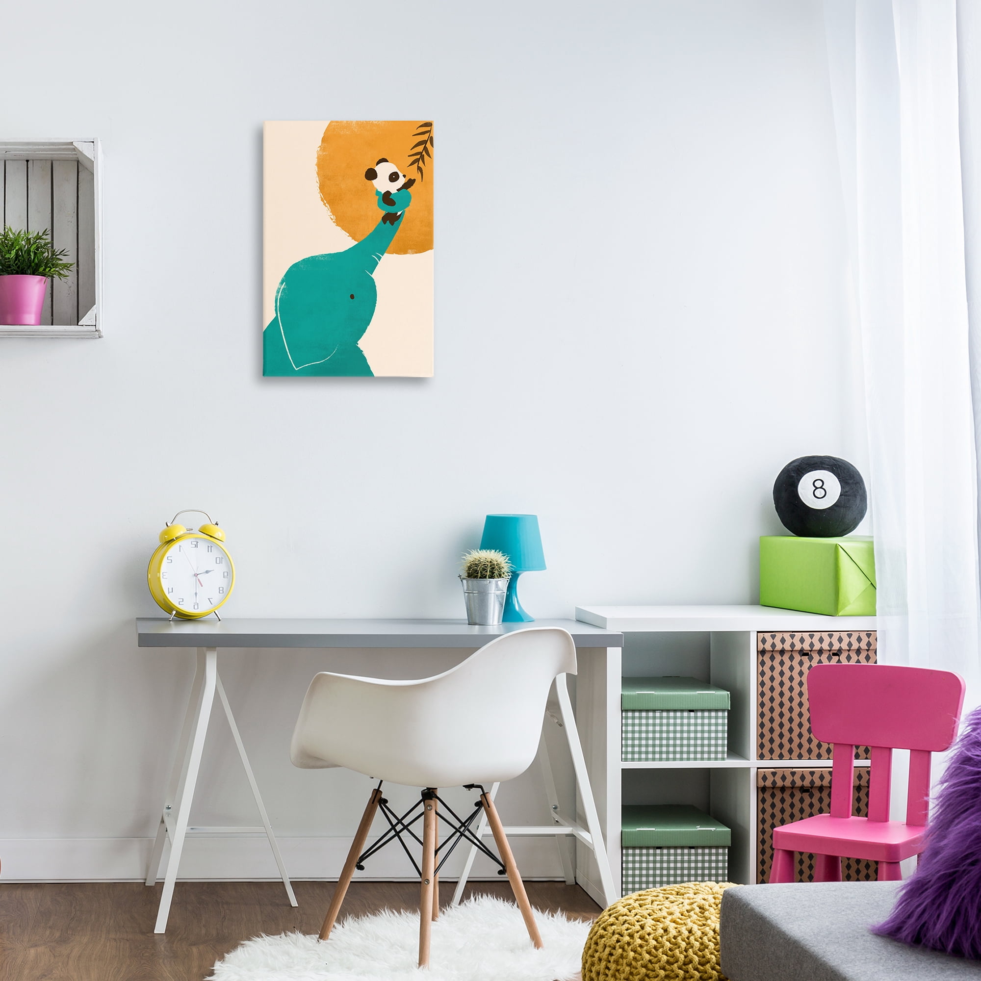 Stupell Industries Elephant & Panda Friends Animals & Insects Painting Gallery Wrapped Canvas Art Print Wall Art, 16 x 24