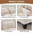 thumbnail image 6 of JONPONY109.45" U Shaped Couch,Oversized 4 Seat Sectional with 4 Waist Pillows, Convertible Upholstery Symmetrical Sofá,Sleeper Sofa Couch with Double Chaise Lounge &Memory Foam for Living Room, Beige, 6 of 17