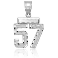 thumbnail image 3 of 14K Solid White Gold Number 57 Necklace Chain Pendant Charm with chain 18inch, 3 of 8