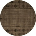 thumbnail image 1 of Ahgly Company Indoor Round Abstract Brown Modern Area Rugs, 8' Round, 1 of 4