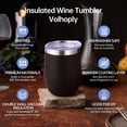 thumbnail image 3 of Neihepal 12oz Stainless Steel Wine Tumbler with Lid and Straw, Double Wall Vacuum Insulated Travel Cup, (Black,4 Set), 3 of 7