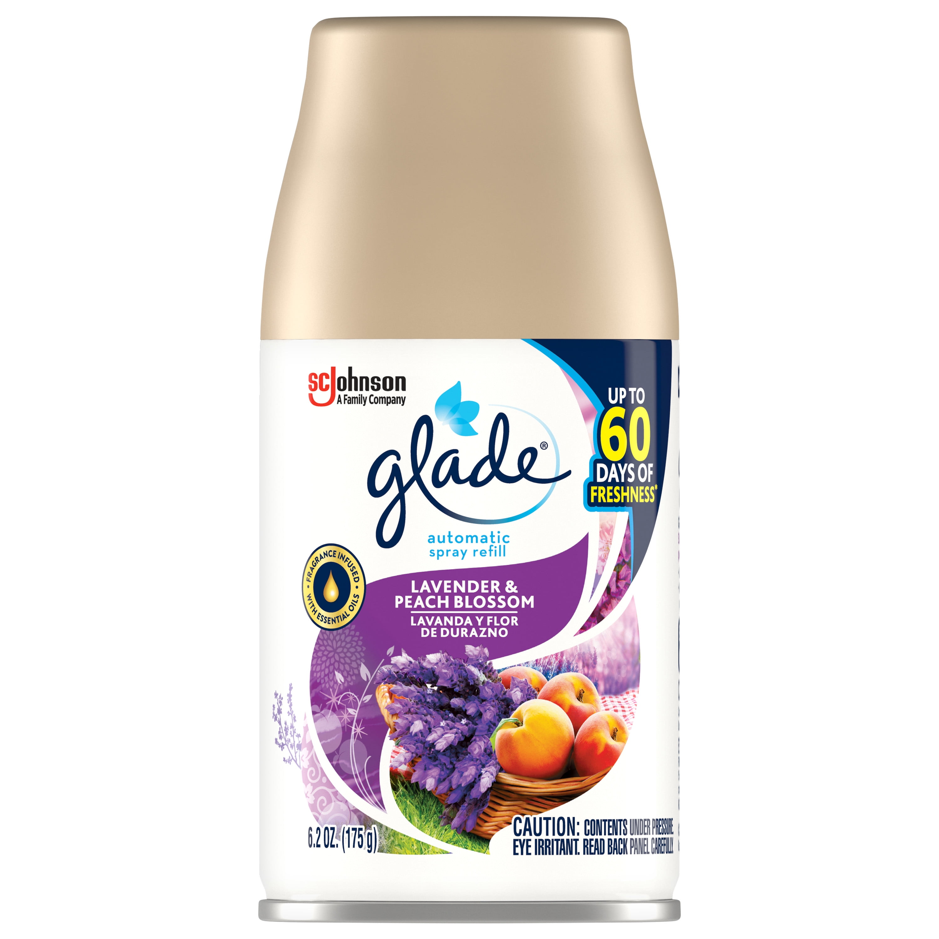 Glade Automatic Spray Refill 1 CT, Lavender & Peach Blossom, 6.2 OZ
