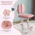 thumbnail image 7 of Gymax Kids Desk & Chair Set Height Adjustable Children School Study Table & Chair Pink, 7 of 7