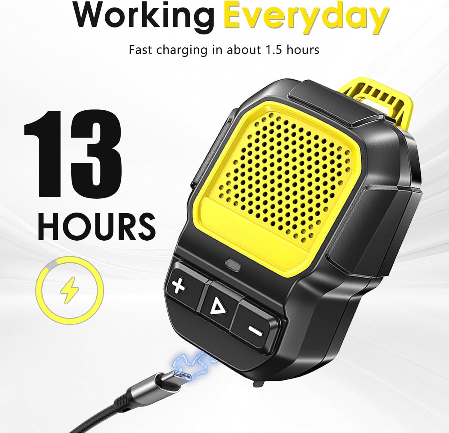 Wearable Bluetooth Speaker, Clip-On Bluetooth Speaker with Magnetic, Portable Speaker with Mic, IP67 Waterproof Speaker, Clip Speaker Built-in Mic for Outdoors/Bike/Running/Family