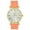 Orange, variant on Stand Out Get Noticed! Big Face Ladies Bejeweled Rubber Iced Out Colorful Watch with Genuine Rhinestone Diamond Accents - Touch of Female Celebrity Glamour - ST10800 Coral