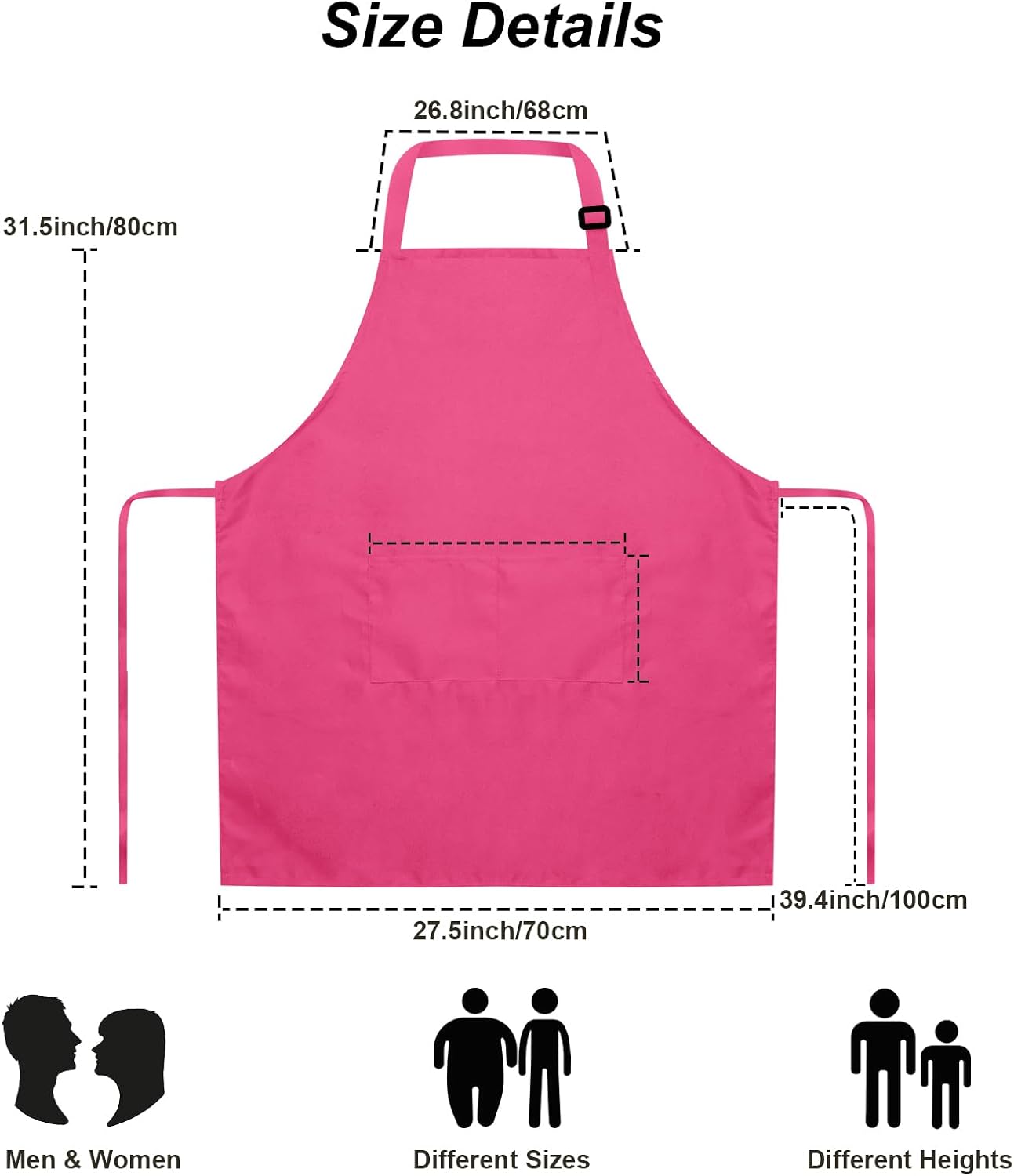 15 Pcs Adult Aprons Bulk with Pockets Adjustable Bib Chef Apron for Women Men Painting Cooking Crafting (S/L)