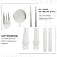 thumbnail image 3 of 1 Set of Travel Utensils Reusable Spoon Fork Chopsticks Set with Case Stainless Steel Camping Utensils, 3 of 5