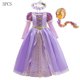 thumbnail image 4 of Disfraz de Rapunzel de Disney para niños, vestido de baile para niña, vestido de carnaval de fantasía para fiesta, ropa para niños de 3 a 8 años, Cosplay de princesa, 4 of 4