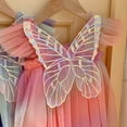 thumbnail image 4 of Hfolob Robes Filles Robe d'Été en Tulle Manches Volantes Robe Princesse avec Vêtements Papillon Coloré, 4 of 4