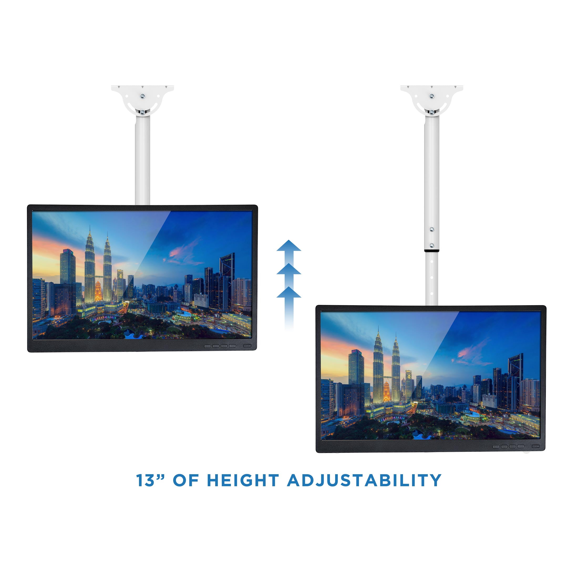 Mount-It! Full Motion Ceiling TV Mount, White, Fits 32" to 77" TVs, Capacity 110 lbs.