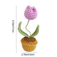 thumbnail image 2 of Maceta Artificial De Ganchillo, Flores Artificiales Tejidas, Flores Decorativas En Maceta, Decoración Para El Coche Y El Escritorio Del Hogar, Idea De Recuerdo De Primavera, Morado, 2 of 8