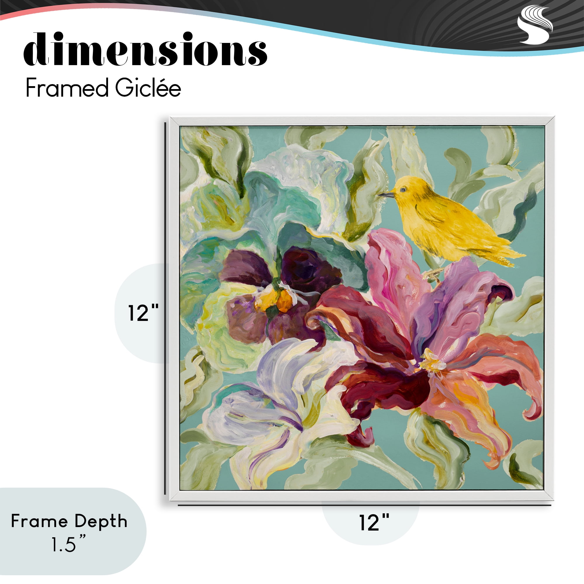 Stupell Industries Lyrical Garden Canary White Framed Giclee Art, design by Lanie Loreth